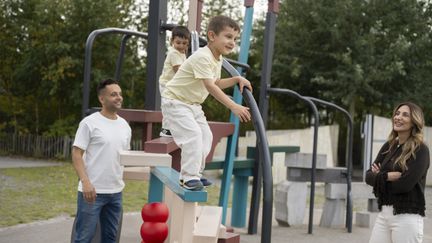 Children are playing in the playground.