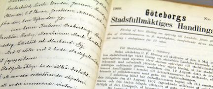 Uppslag i stadsfullmäktiges handlingar