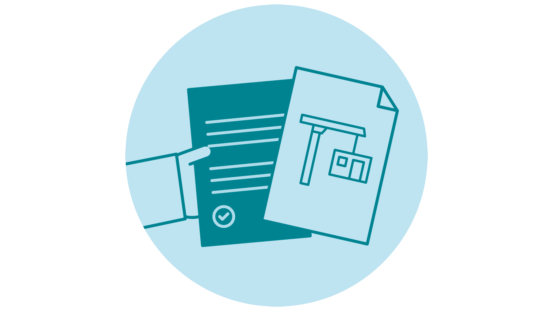 Illustration som visar dokument som ska användas till bygglov