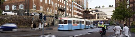 Visionsbild över de byggnader som planeras inom projektet Sahlgrenska Life