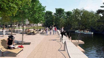 Illustration av vilket område vid kanalen som ska iordningställas