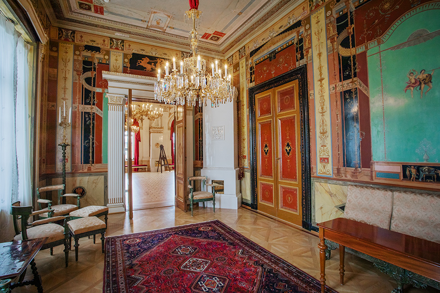 Pompejanska rummet med väggmålningar av Fritz Hagedorn.