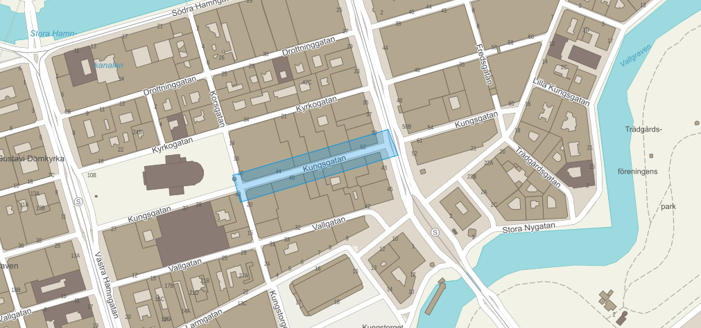 karta över arbetsområdet.