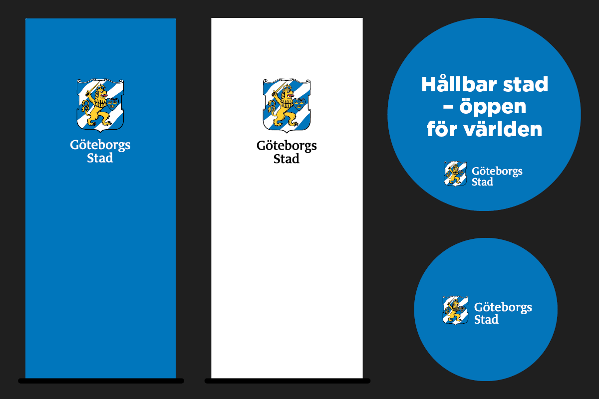 Exempel på profilprodukter som rollups och badges.