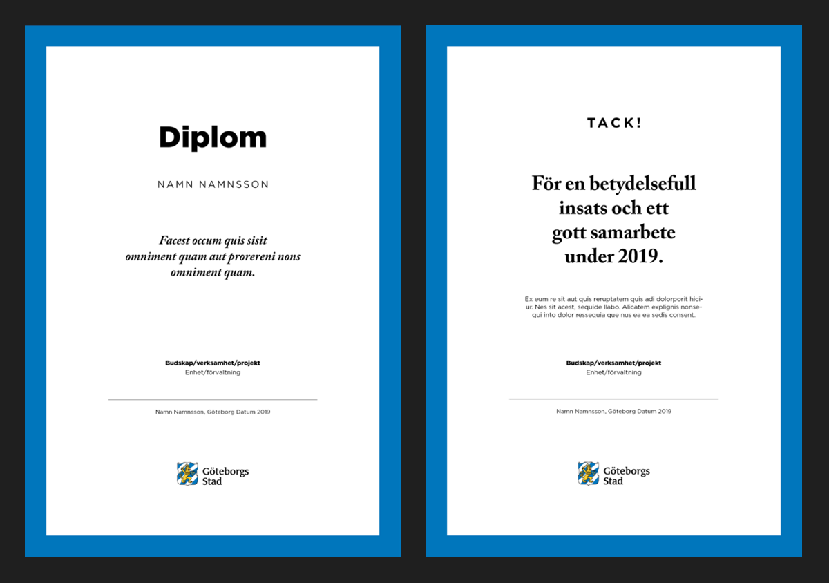 Exempel på diplom.
