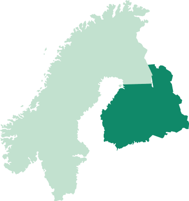 Karta &ouml;ver skogsrenens utbredning.