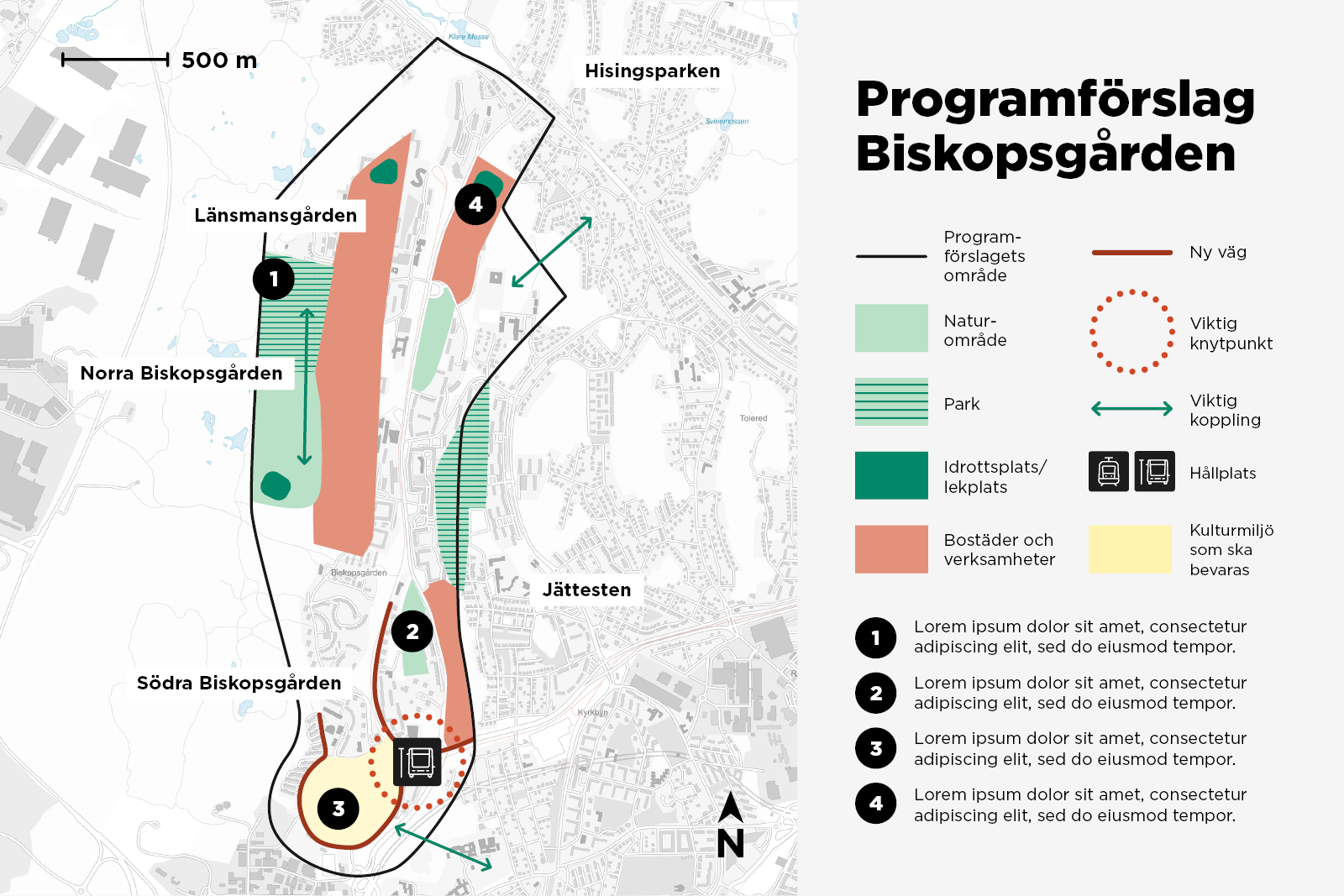 Exempel där ett stadsdelsnämndsområde är markerat på kartan för att kommunicera ett programområde i ett planprogram.