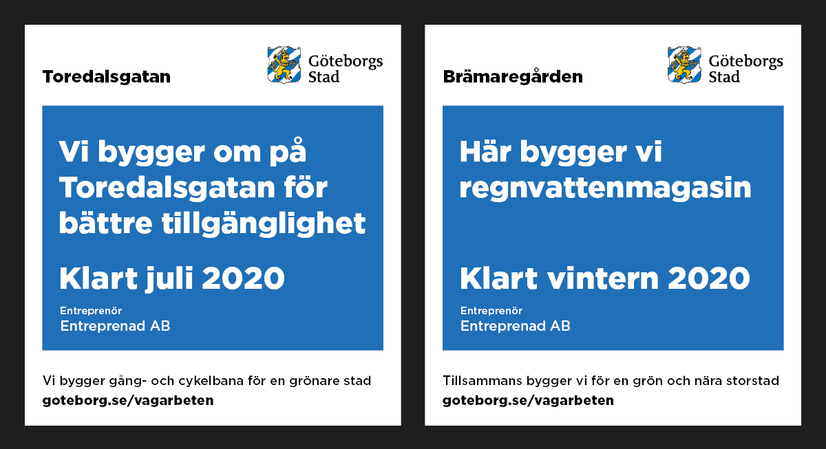 Exempel på byggskyltar