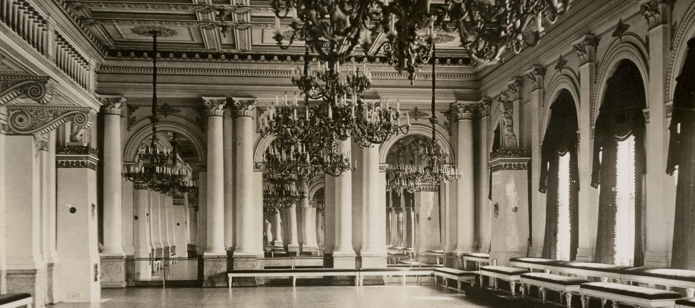 Stora börssalen, dåvarande festivitetssalen, i början av 1900-talet..