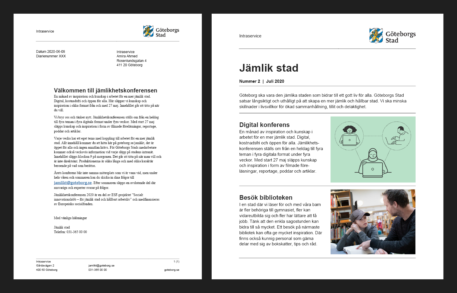 Exempel på digitala brev och nyhetsbrev.