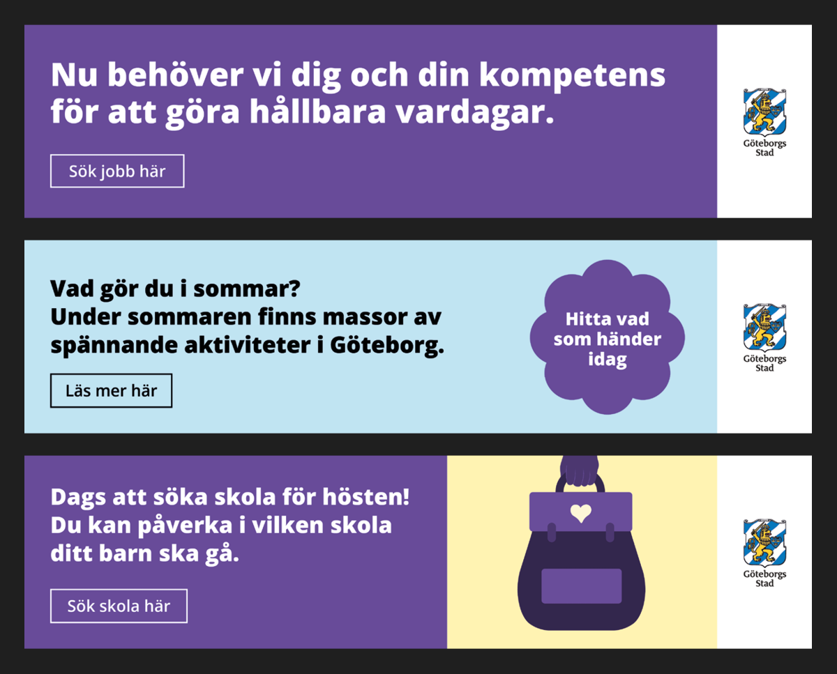 Exempel på webbannonser, liggande format Exempel på webbannonser, liggande format